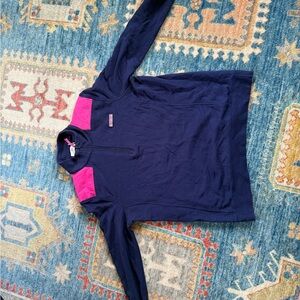 Vineyard Vines Kids Long Sleeve Shirt - Navy and Pink